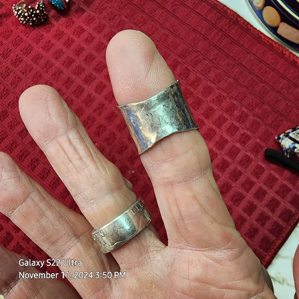 Gorgeous One Of A Kind Custom 9.25 Sterling Silver Handmade Ring (size 8) - Picture 3 of 7